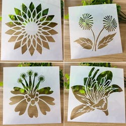 Plantilla de pintura en relieve hueco de hojas de diente de león, diario de álbum de recortes, plantilla de copia pintada a mano, decoración de pared, plantilla de dibujo