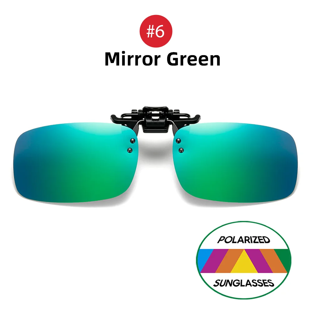 VIVIBEE Klassische Flip Up Clip auf Sonnenbrille Angeln Männer Quadratische Polarisierte Linse Nachtsicht Fahren UV400 Frauen Gläser – Detail 14