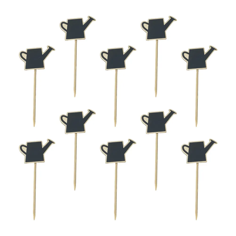 10Pcs Wooden Plant Labels Mini Chalkboard Signs for Potted Plants Garden Decor Desktop Message Board Blackboard Topper Wood