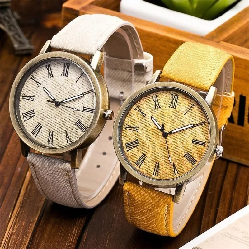 Canvas Denim Straps Watch Roman Watch Fashion Quartz Watch Gift for Friend Lovers Reloj Mujer Watches for Women