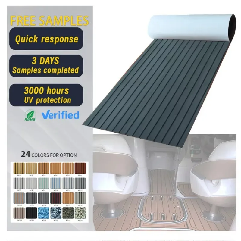 

STLF Melors Boat Accessories Marine EVA Foam Faux Teak Boat Deck Flooring