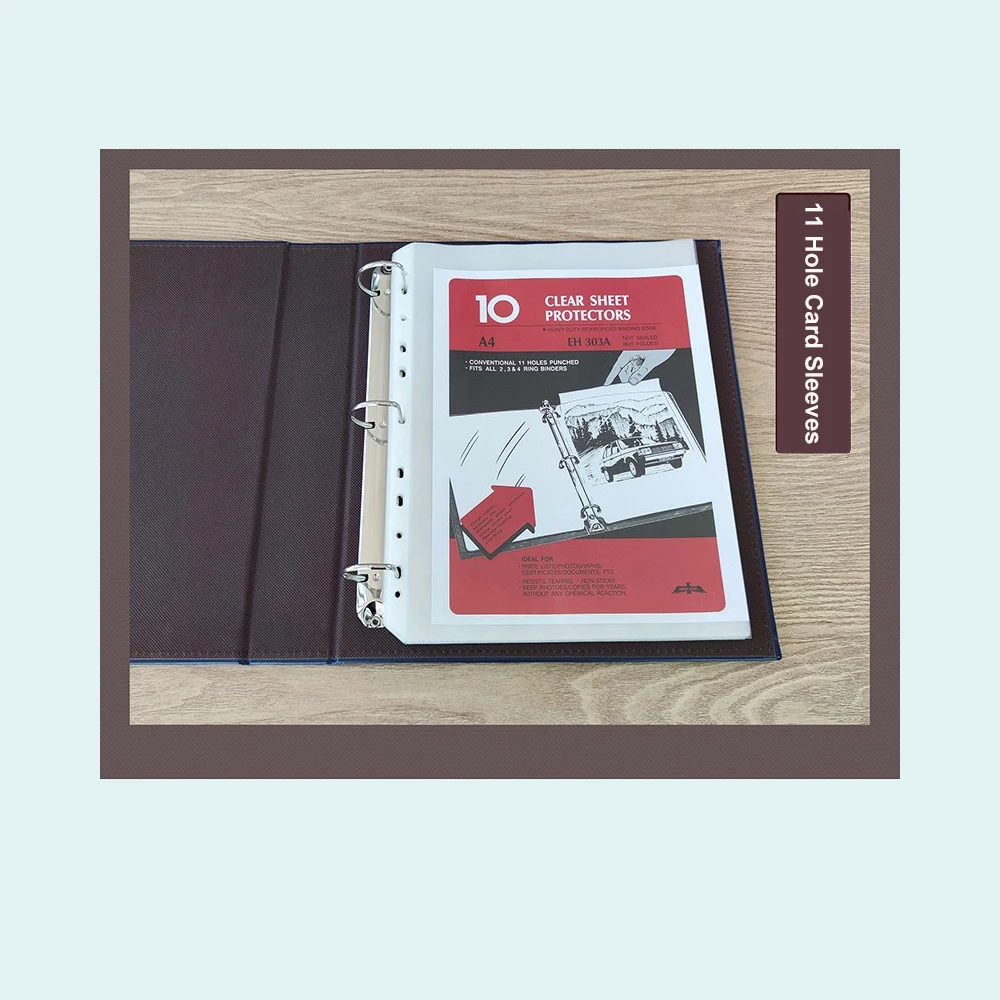 A4 PU Leather Binder Photocard Photo Album Coin Stamp Paper Money Collection Book File Document Binder Loose Leaf Cover 3 Ring