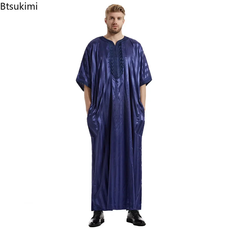 Islamische Männer Kleidung Kleid Robe Muslimischen Türkei Jubbe Thobe Thoub Saudi Arabisch Traditionelle Kaftan Abaya Dubai Eid Ramadan Kleidung