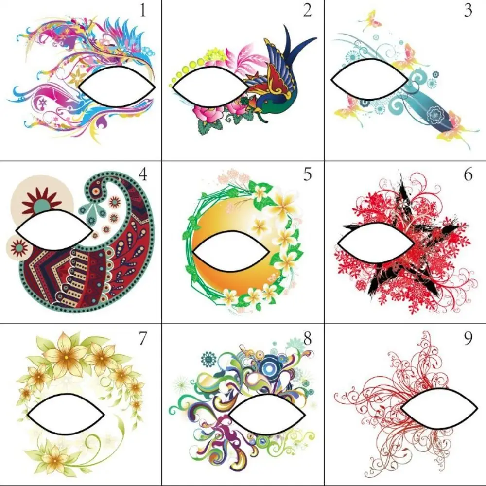 Waterproof Eye Shadow Tattoo Stickers Fashion Fake Tatto Temporary Eye Tattoo Water Transfer Colorful Makeup Eyeliner Sticker