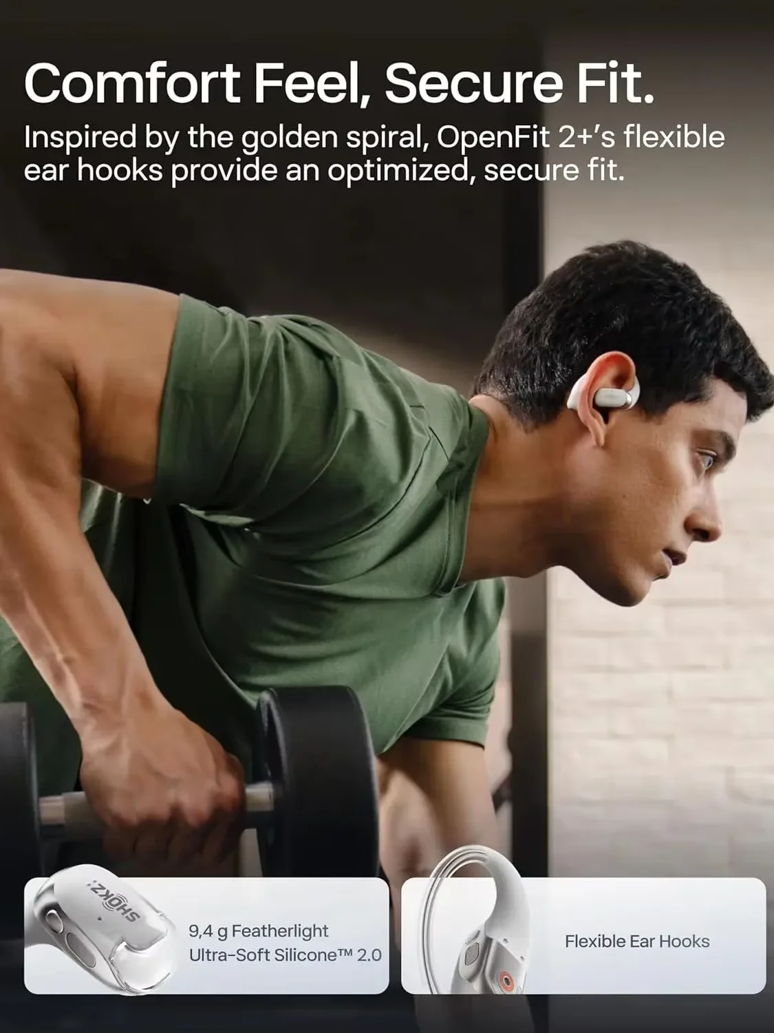 SHOKZ OpenFit 2+ gratis oortelefoons Dolby Audio-compatibel 48 uur IP55 waterbestendigheid USB-C draadloos opladen Nieuw T921 - afbeelding 2