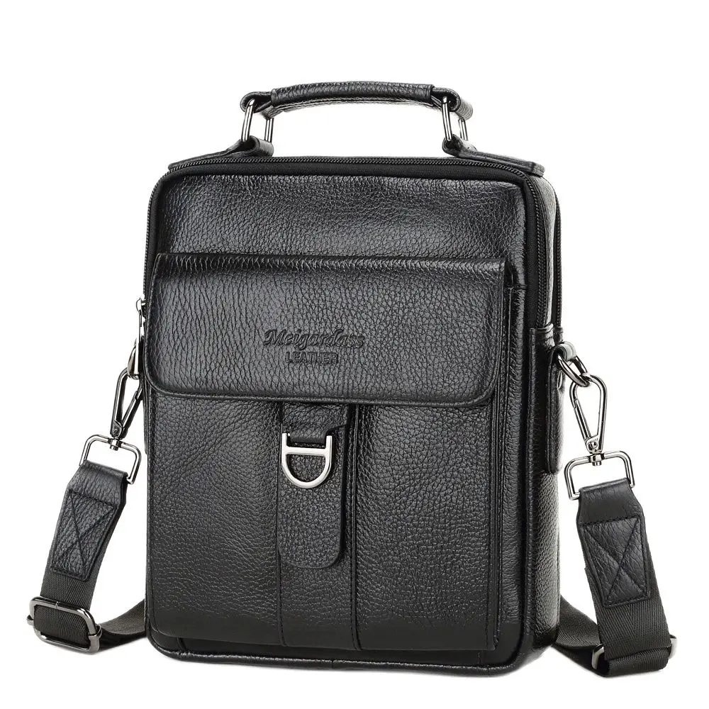 MEIGARDASS Genuine Leather Messenger Bag Men Travel Crossbody Shoulder Bag iPad Handbag Male Business Briefcase Tote Purse