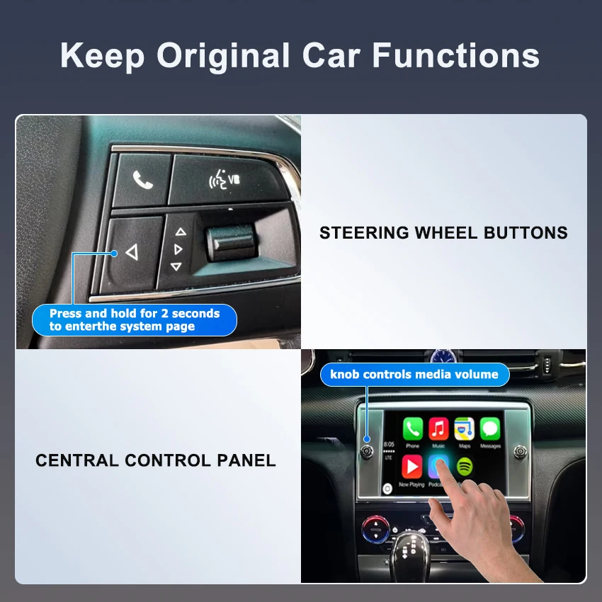 وحدة Carplay اللاسلكية وAndroid Auto الذكية لمازيراتي كواتروبورتي جيبلي 2014-2016 مع وصلة مرآة مشغل DVD GPS Siri