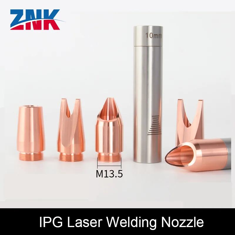 ZNK IPG Laser Welding Nozzle Laser Handheld Weld Machine IPG Nozzles Thread 13.5 Copper Feed Wire Nozzles For IPG Welder Gun Hea