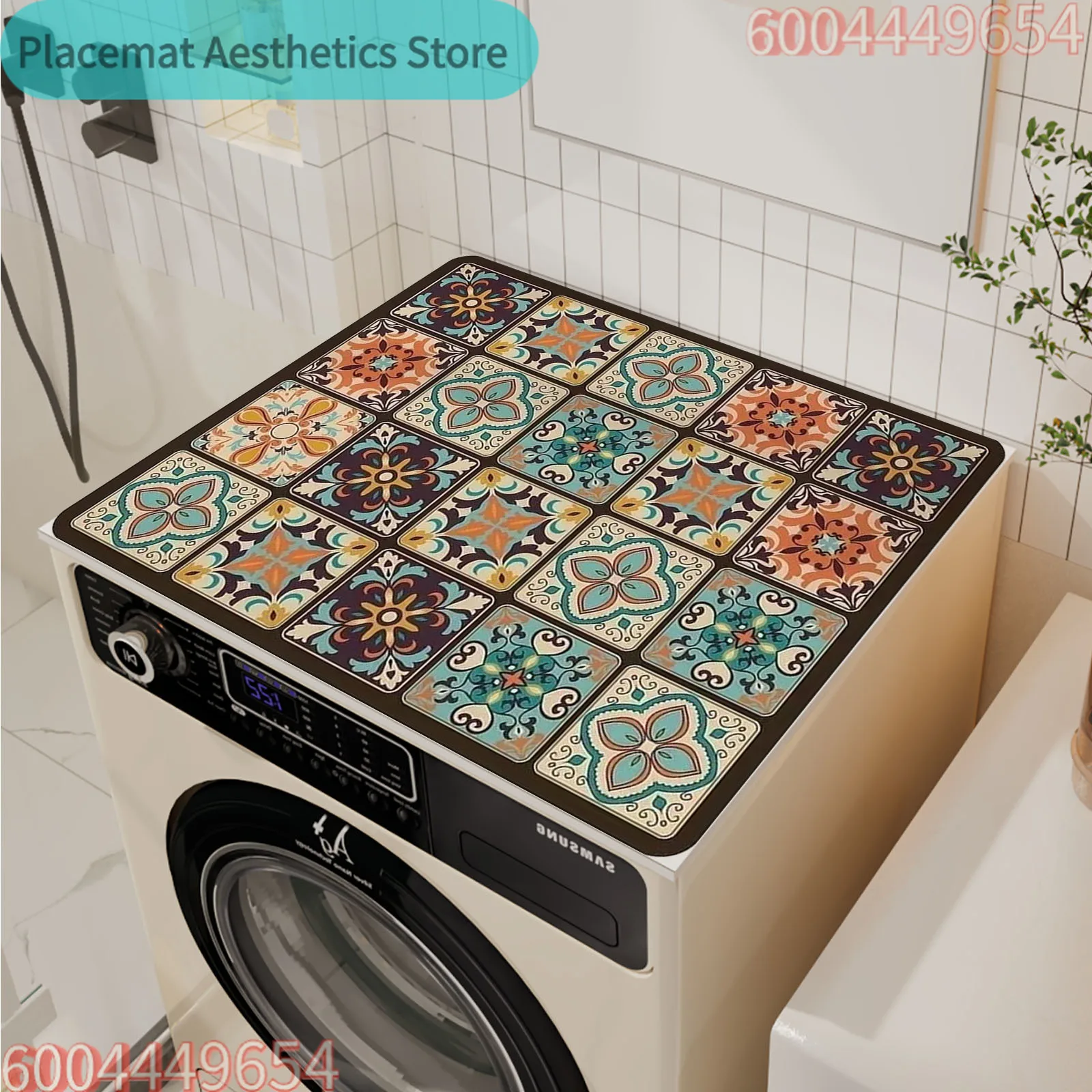 Retro Washing Machine Covers Kitchen Absorbent Coffee Machine Refrigerator Cover Pad Drain Pad Microwave Oven Insulation Pad