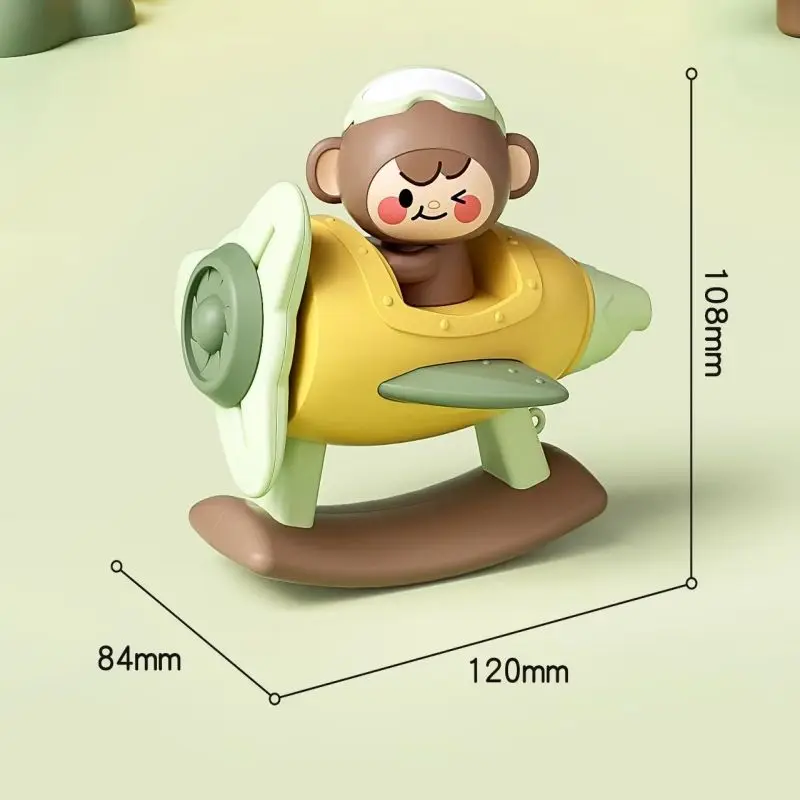 Children Soothing Silicone Small Plane Whistle Shower Bath Music Training Whistling for Baby Toys Cartoon Eating Teether Toys