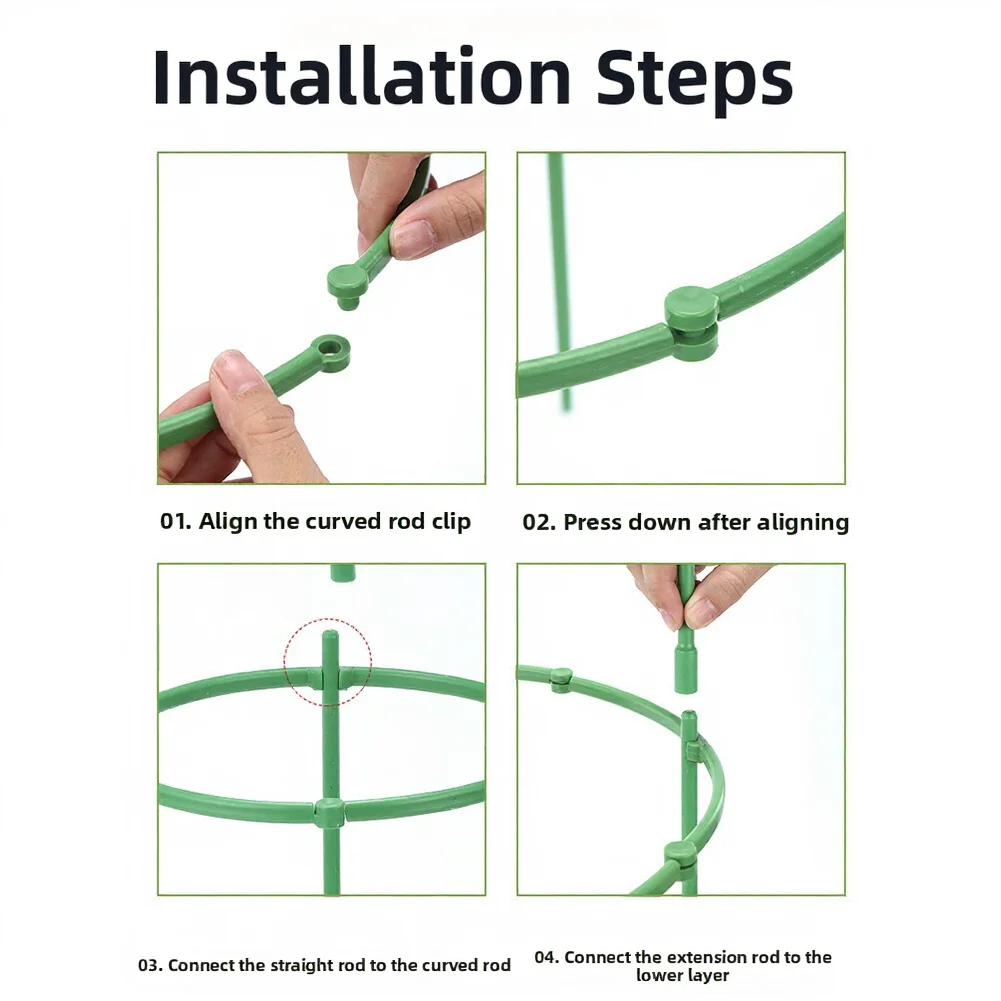 Adjustable Plant Support Frame 25x5x30cm Green Plastic for Tomato Staking Potted Flowers and Climbing Vegetables Garden Use