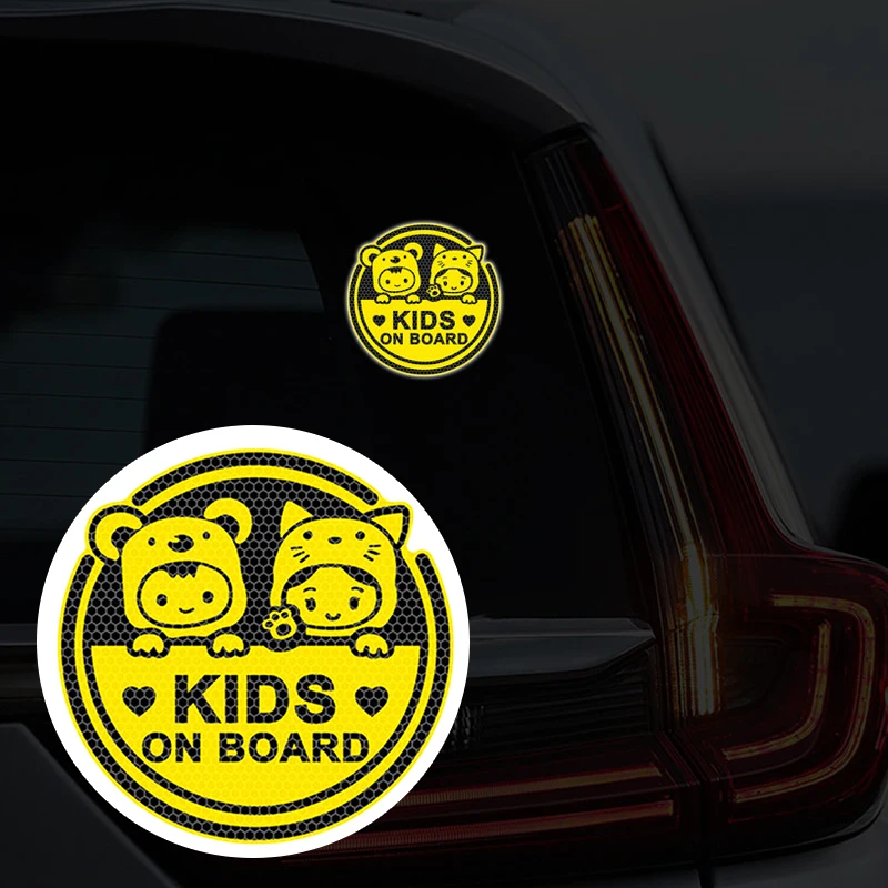 Mama In Car Baby Kids On Board Highly Reflective Stickers For Car Night Safety Driving Personalized Children Warning Sign Decals