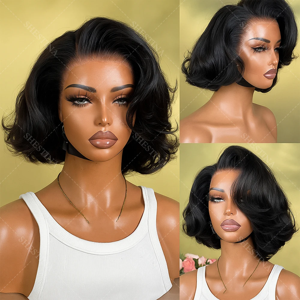 Actualización 13x4 onda del cuerpo Bob peluca frente de encaje pelucas de cabello humano brasileño cómodo ajuste 5x5 pelucas de cabello humano corto 13x6 pelucas negras naturales