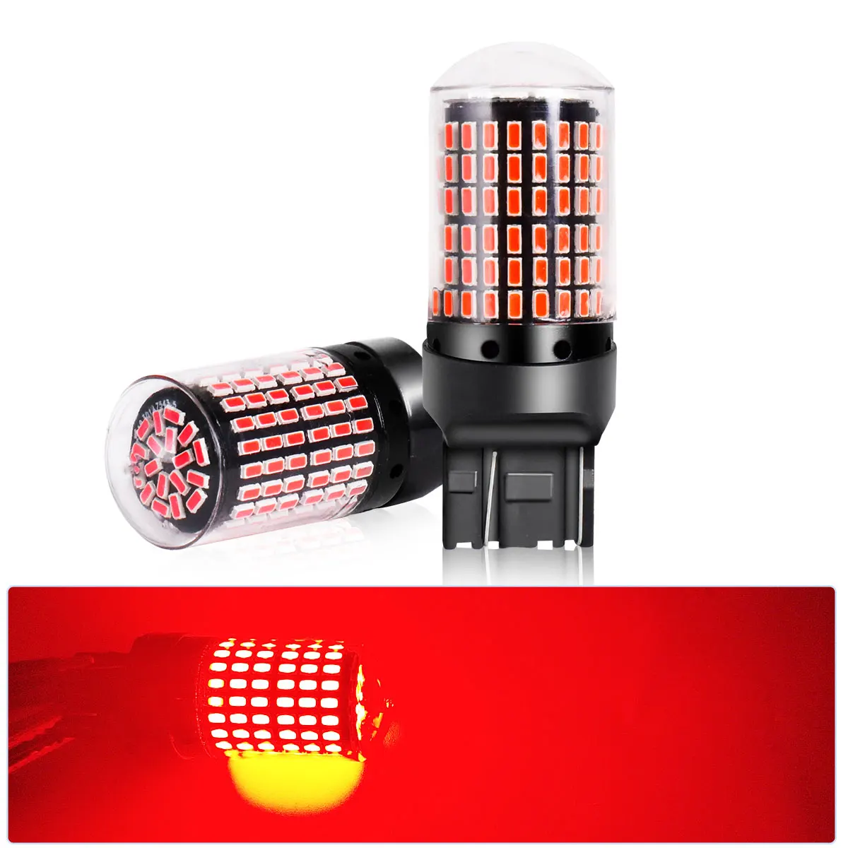 4 Stück 7443 7440 360 Glühbirnen W21/5 W 9715R T20 3014 LED-Chips für Kfz-Blinker, Parkplatz, Lesebreite, Lichter – Detail 7