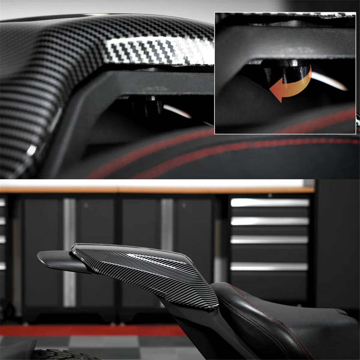 

Carbon Fiber Pattern Motorcycle Seat Cowl for Can-Am Ryker All Models Ryke600 2019-2025