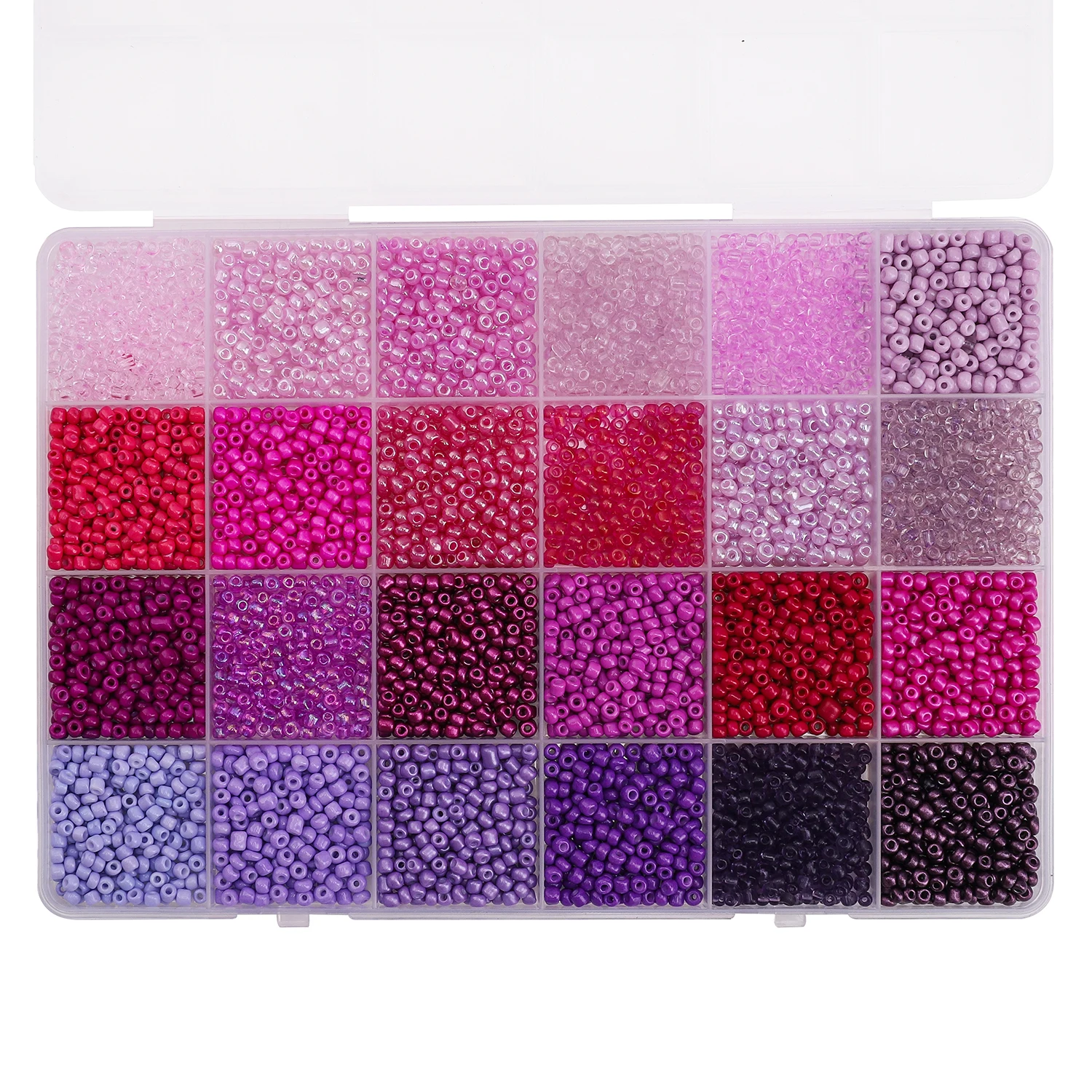 NONE 5200 Stück 24-Fach 3mm Glas-Reisperlen-Set｜Premium DIY-Schmuckzubehör für Armbänder & Ketten (6,5g/Fach) 3