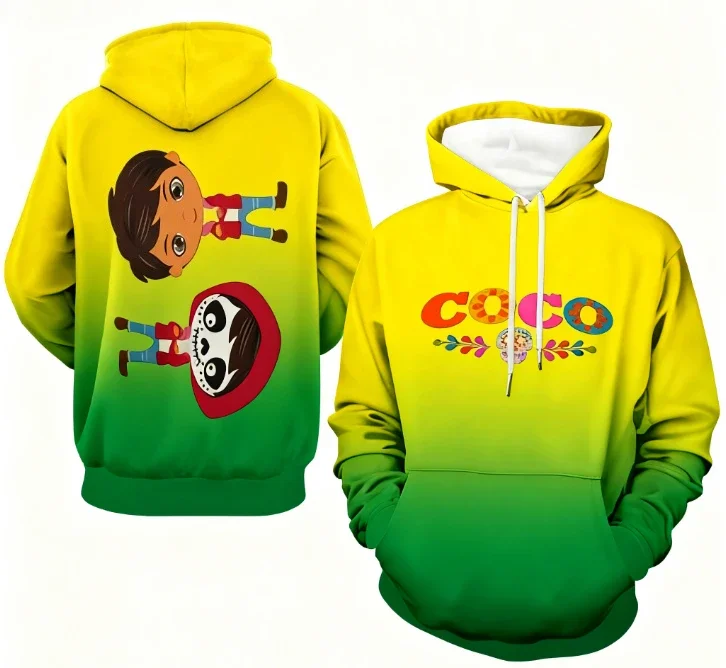 هدية من ألياف البوليستر للهالوين، سترة بغطاء للرأس بنمط مطبوع ثلاثي الأبعاد من COCO، بلوزات هاراجوكو