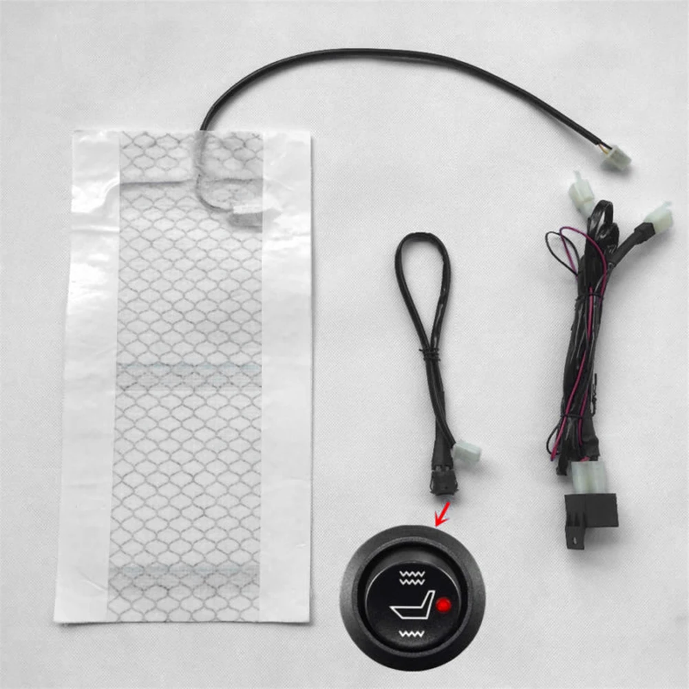 

1pc DC12V 25W Carbon Fiber Seat-Heated Pad Heater Kit For Motorcycle/ ATV/ Bike Universal Accessories Winter Necessary