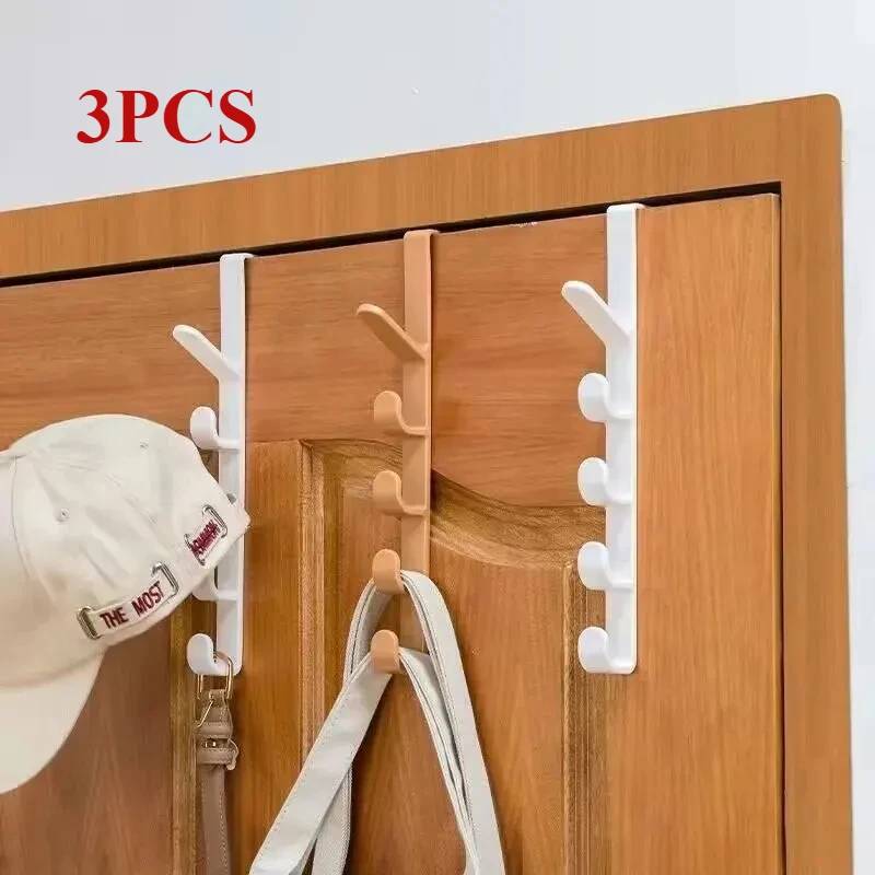 3Pcs Behind the Door Coat Hook Hanger behind the Door Cabinet Wardrobe Dormitory Door Hook Storage Rack
