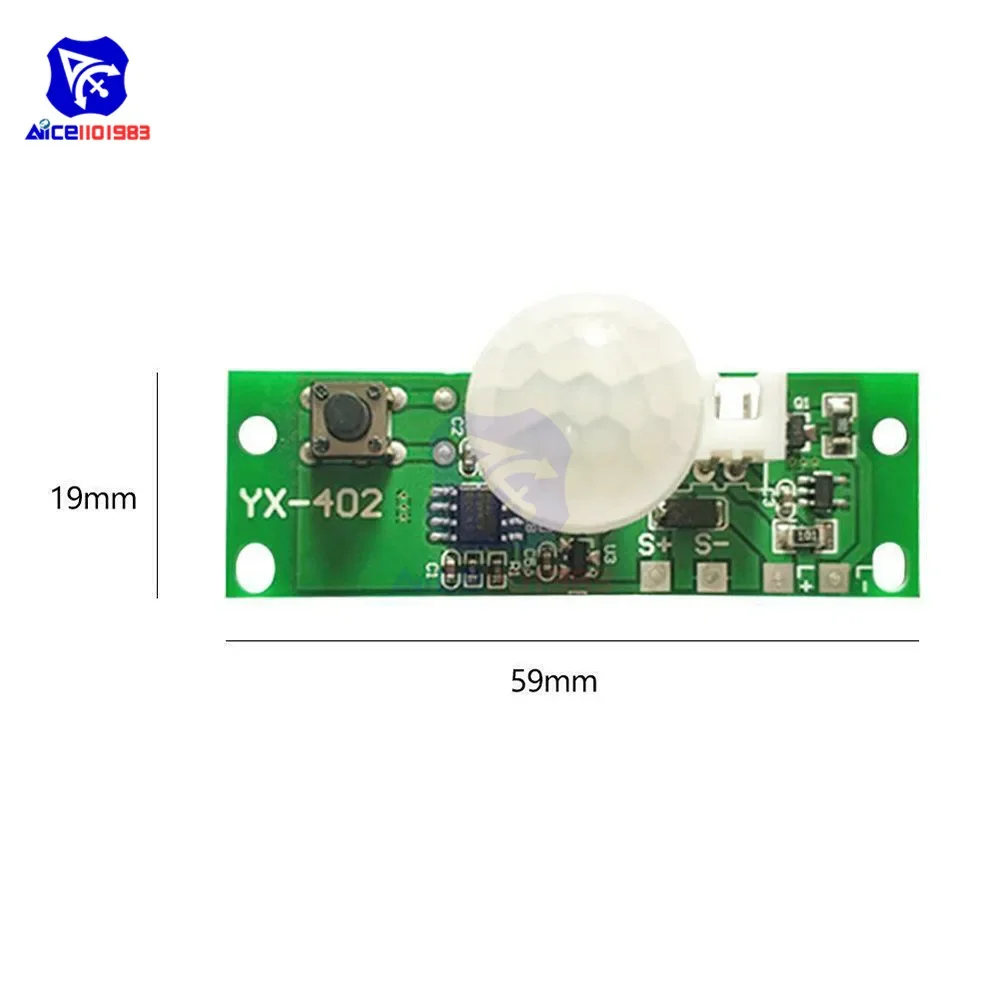 diymore 3.7V Human Body IR Sensor Module Solar Light Lamp Control Switch Module Infrared Motion Detector for Arduino