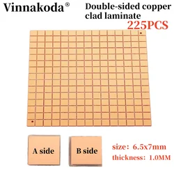 225PCS 6.5*7mm small double-sided copper plate 1.0 thick patch board Multi-function conversion board PCB empty board
