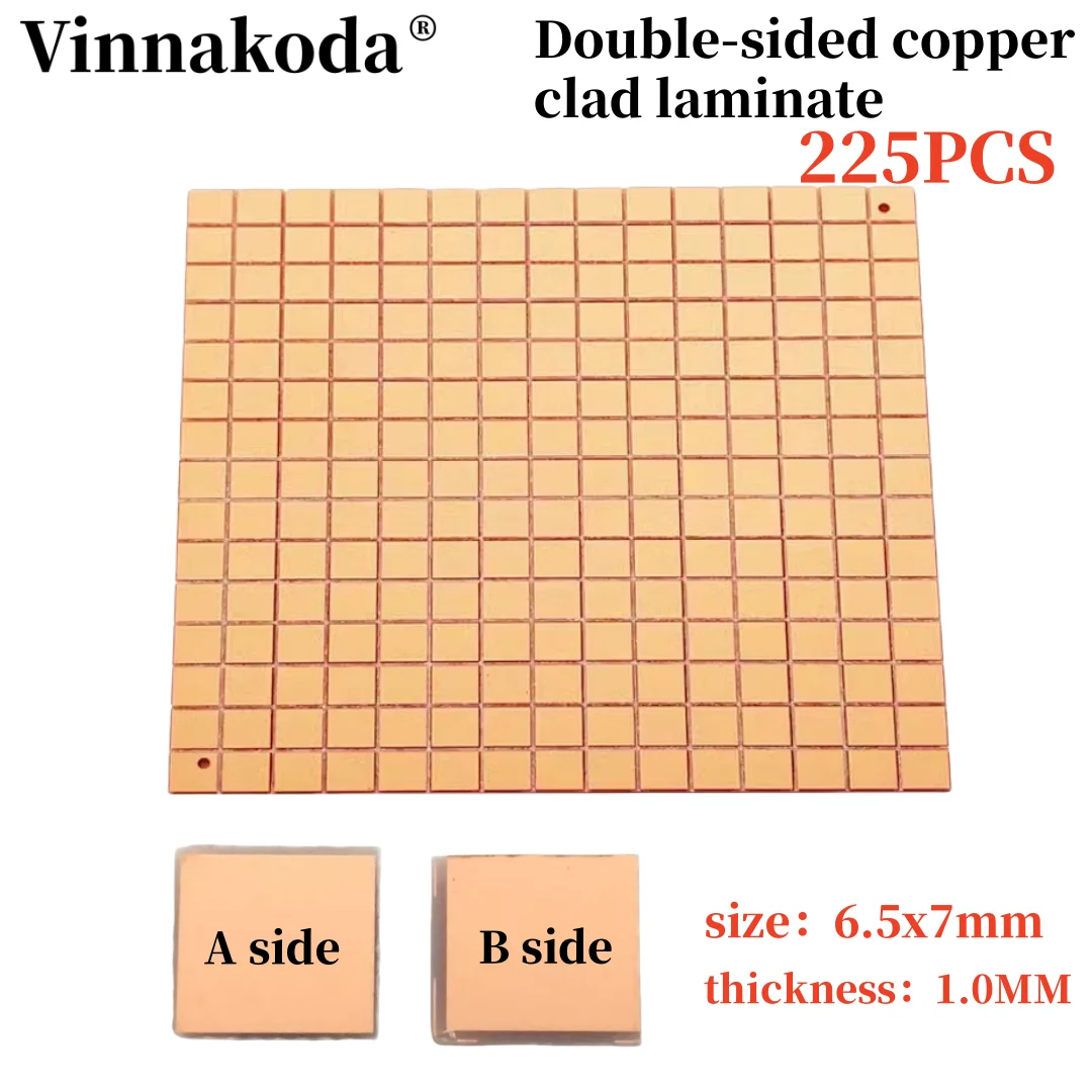 225 SZTUK 6,5 * 7 mm mała dwustronna płytka miedziana o grubości 1,0 Płyta krosowa Wielofunkcyjna płytka konwersyjna Pusta płytka PCB
