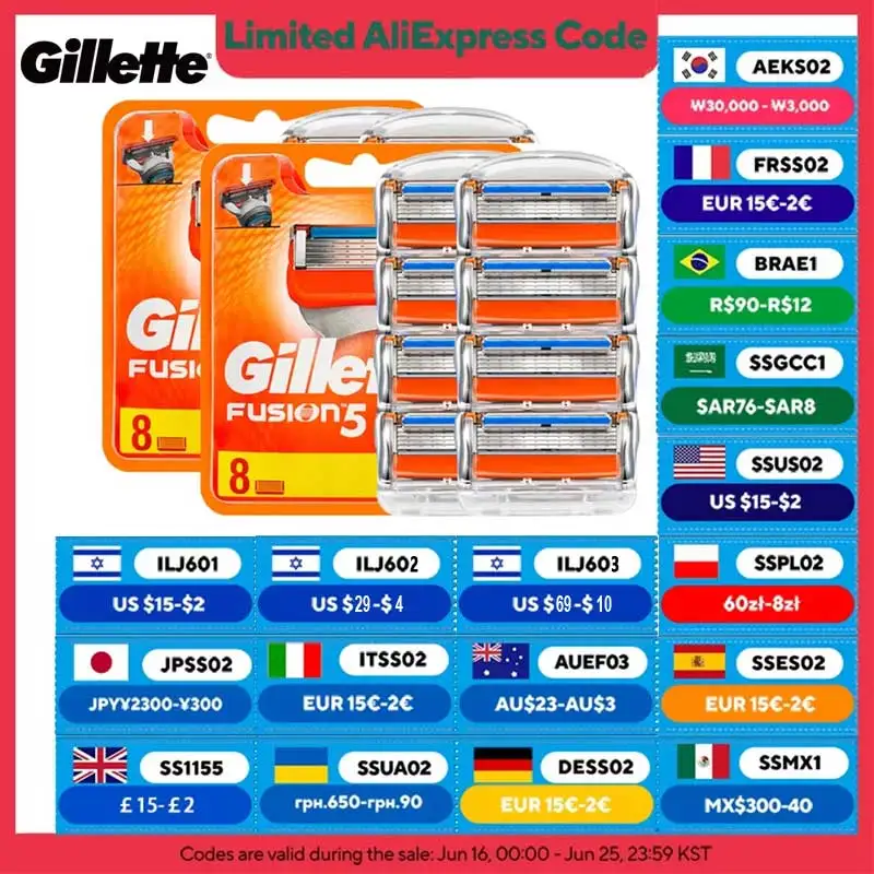 Gillette Fusion 5 hoja de afeitar 5 capas de seguridad Manual cabezal de afeitado reemplazo barba recambios de maquinilla de afeitar casetes para el cuidado de la cara del hombre