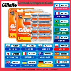 Gillette Fusion 5 Lama per rasoio 5 strati Testina di rasatura manuale di sicurezza Sostituzione Barba Rasoio Ricariche Cassette per uomo Cura del viso