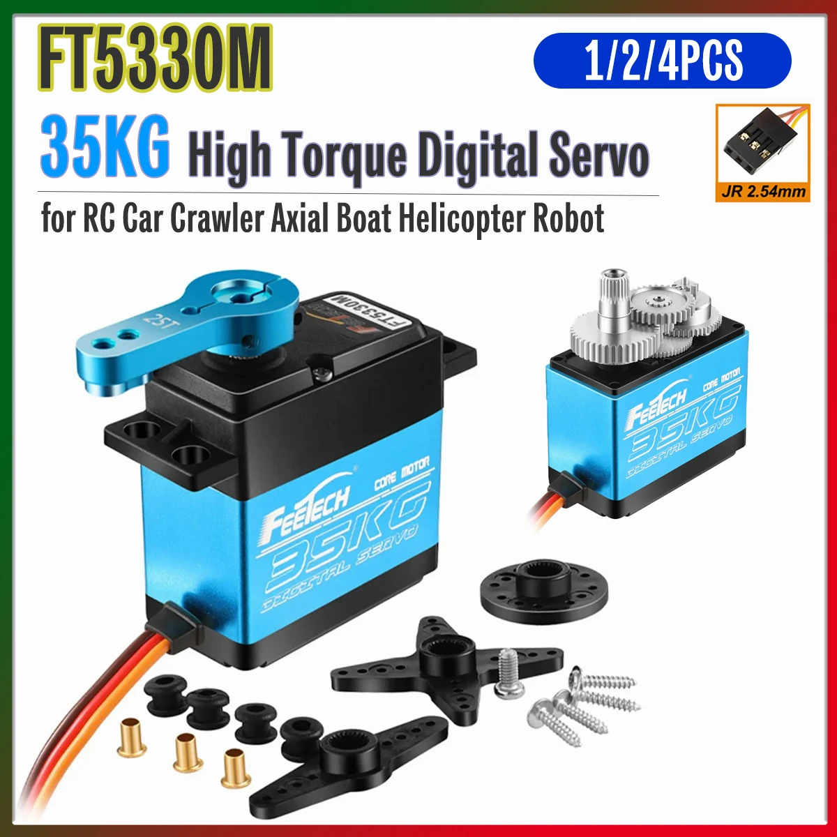 

Цифровой сервопривод FT5330M 35 кг с высоким крутящим моментом, металлическим редуктором, водонепроницаемый, 180 градусов, для радиоуправляемых машин, краулеров, D90, Axial, лодок, вертолетов, роботов