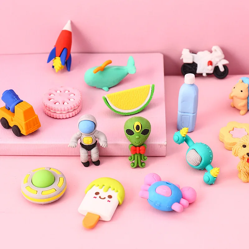 1 Set Animal Eraser Random Style Cute School Rubbers Kawaii School Supply Korean Stationery Cute Desk Accessories