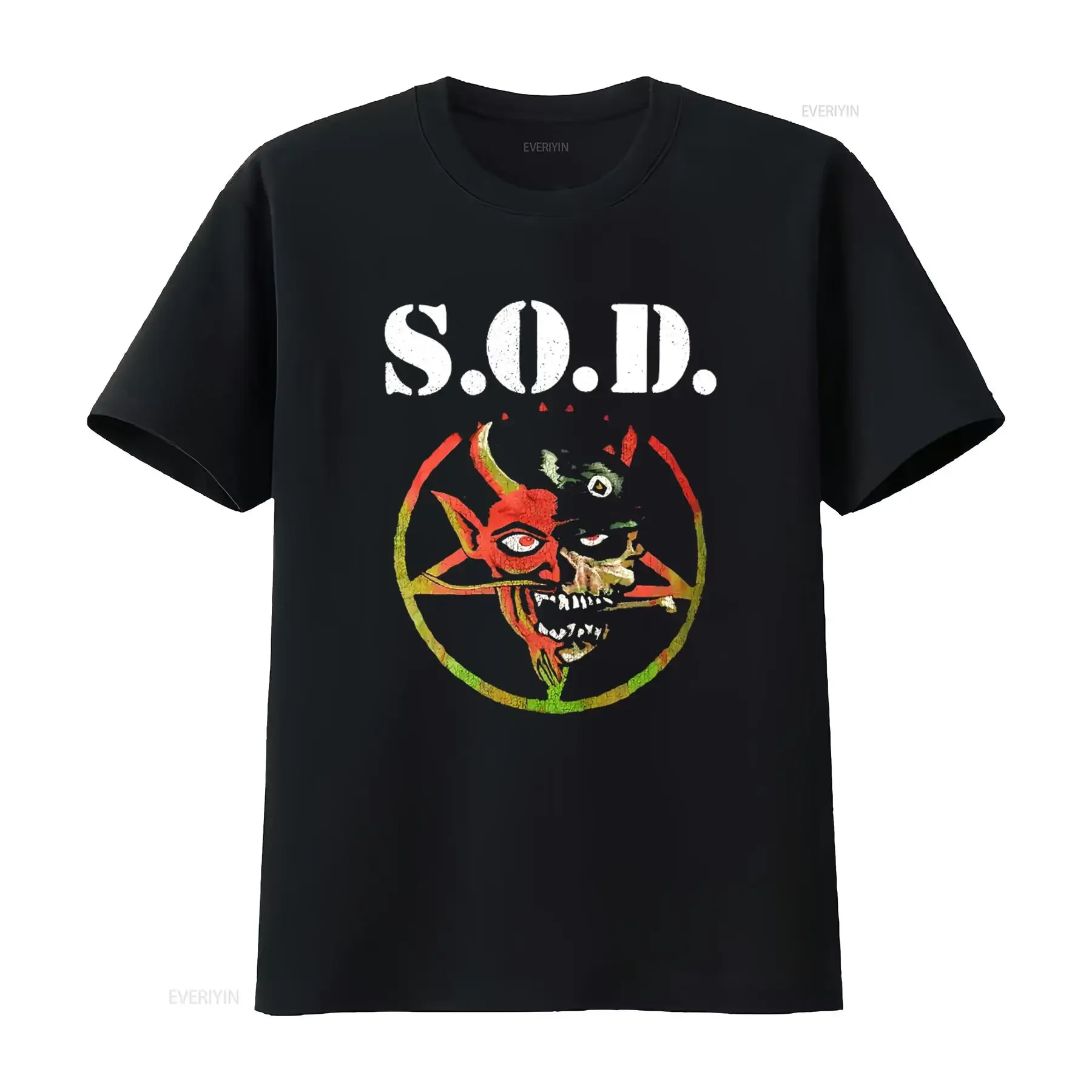 SOD Band Vintage Stormtroopers Of Death T Shirt Black All Sizes Including 5XL vintage Washed Soft Comfortable Versatile graphic