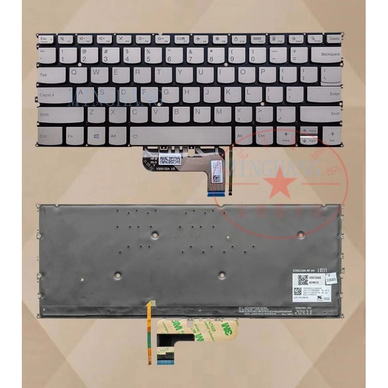 M   New for Lenovo Ideapad Yoga C940-14 C940-14IIL US Keyboard With Backlit Silver