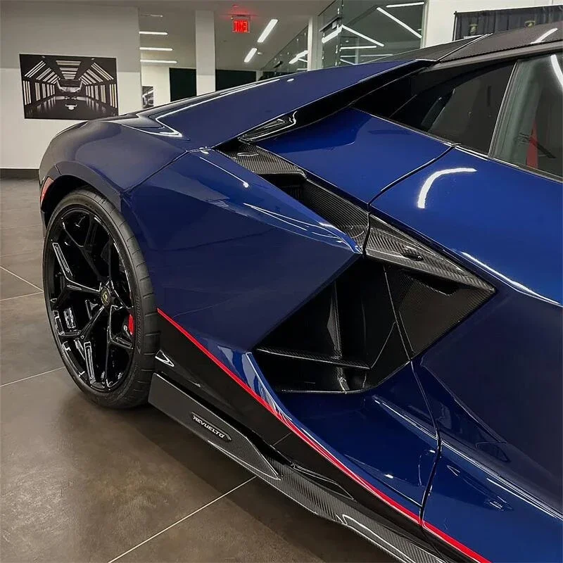 Dry Carbon Fiber Body Kit Front Lip Exhaust Rear Diffuser Engine Cover For Revuelto 2023