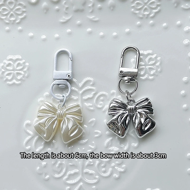 1PC Vintage Bowknot Keyring Simple Style Y2K Bow Keychain Fashion Bag Pendant Backpack Hanging DIY Accessories