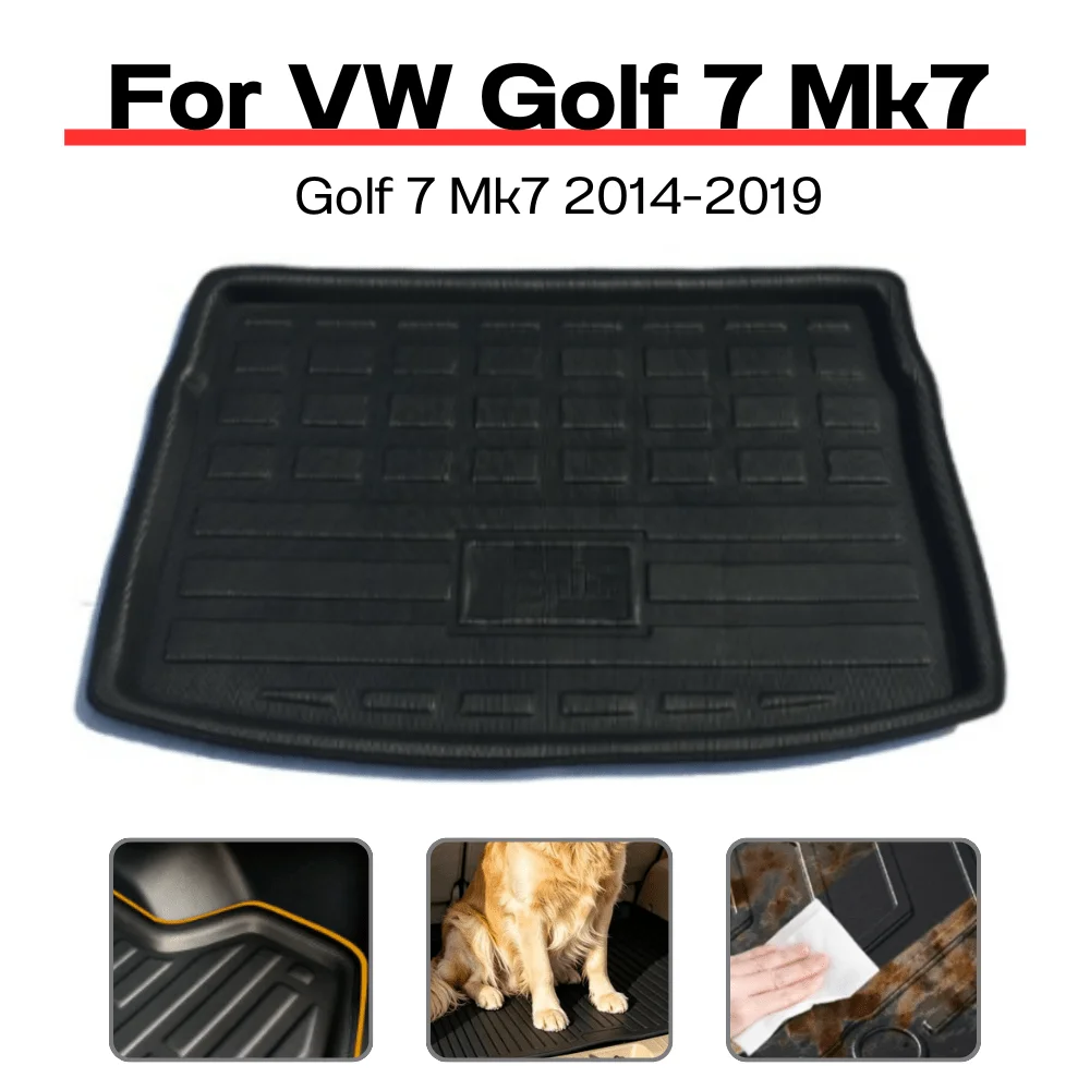 Car Trunk Mat For For Volkswagen VW Golf 7 Mk7 2014-2019 For VW Golf 7 2014 -2019 EVA Rear Trunk Mat Waterproof Floor Liner Tray