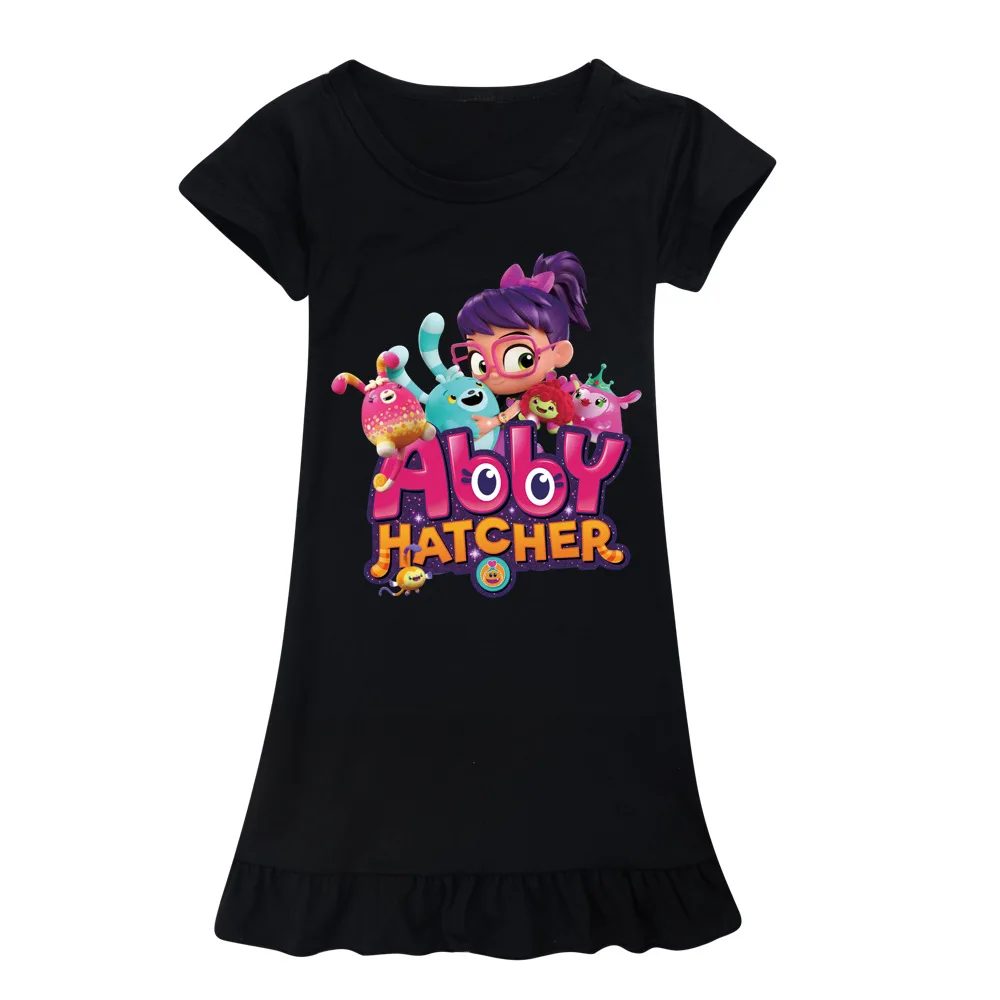 Vestido de verão para a menina princesa festa de férias dos desenhos animados abby hatcher camisola crianças traje para crianças roupas de vestido 2-12t