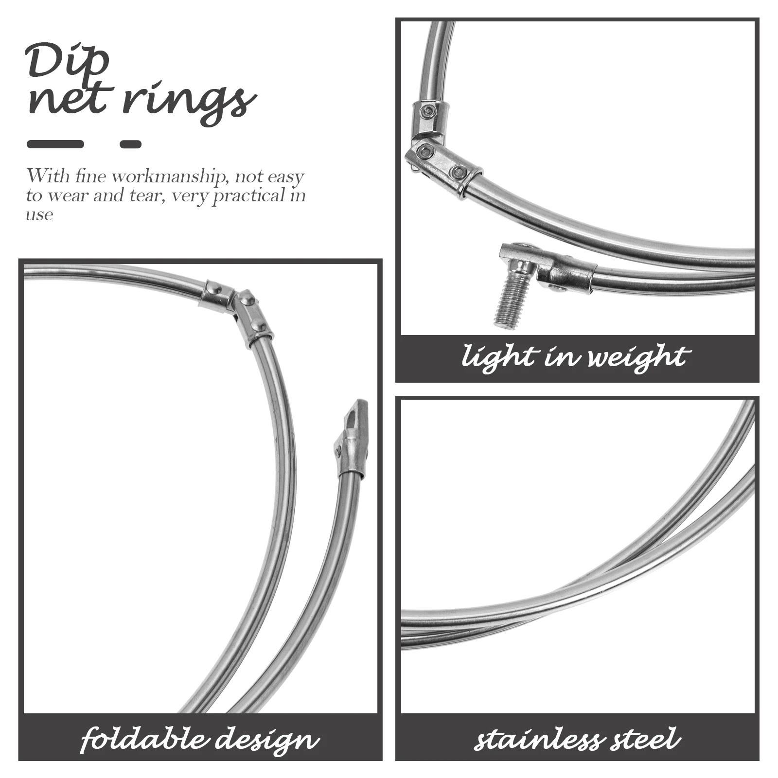 

5 Pcs Fishing Net Circle Stainless Steel Dip Ring Fishnet Accessories Nets