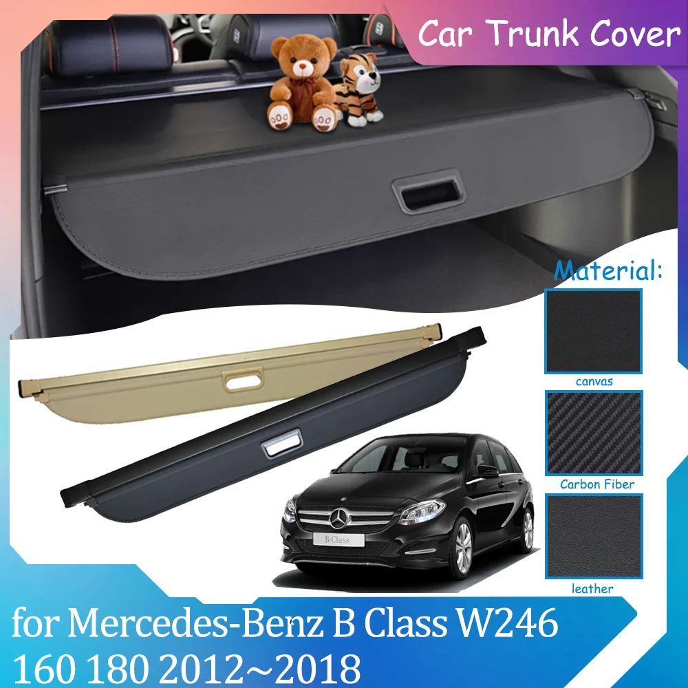 Car Trunk Covers for Mercedes-Benz B Class W246 160 180 2012~2018 Luggage Curtain Shelter Privacy Retractable Cargo Accessories