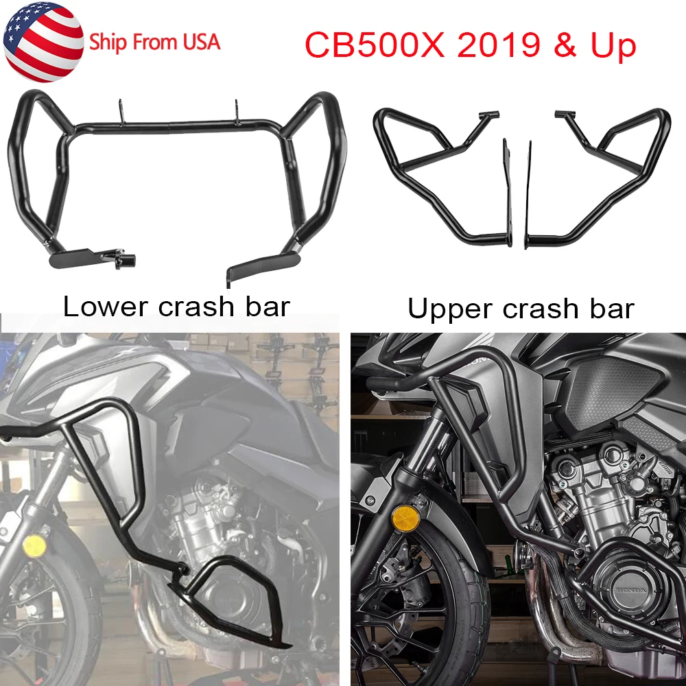 

Upper Lower Engine Guard Highway Crash Bar Protection Bumpers for Honda CB500X CB 500 X CB500 X 2019-2022 Motorcycle Accessories