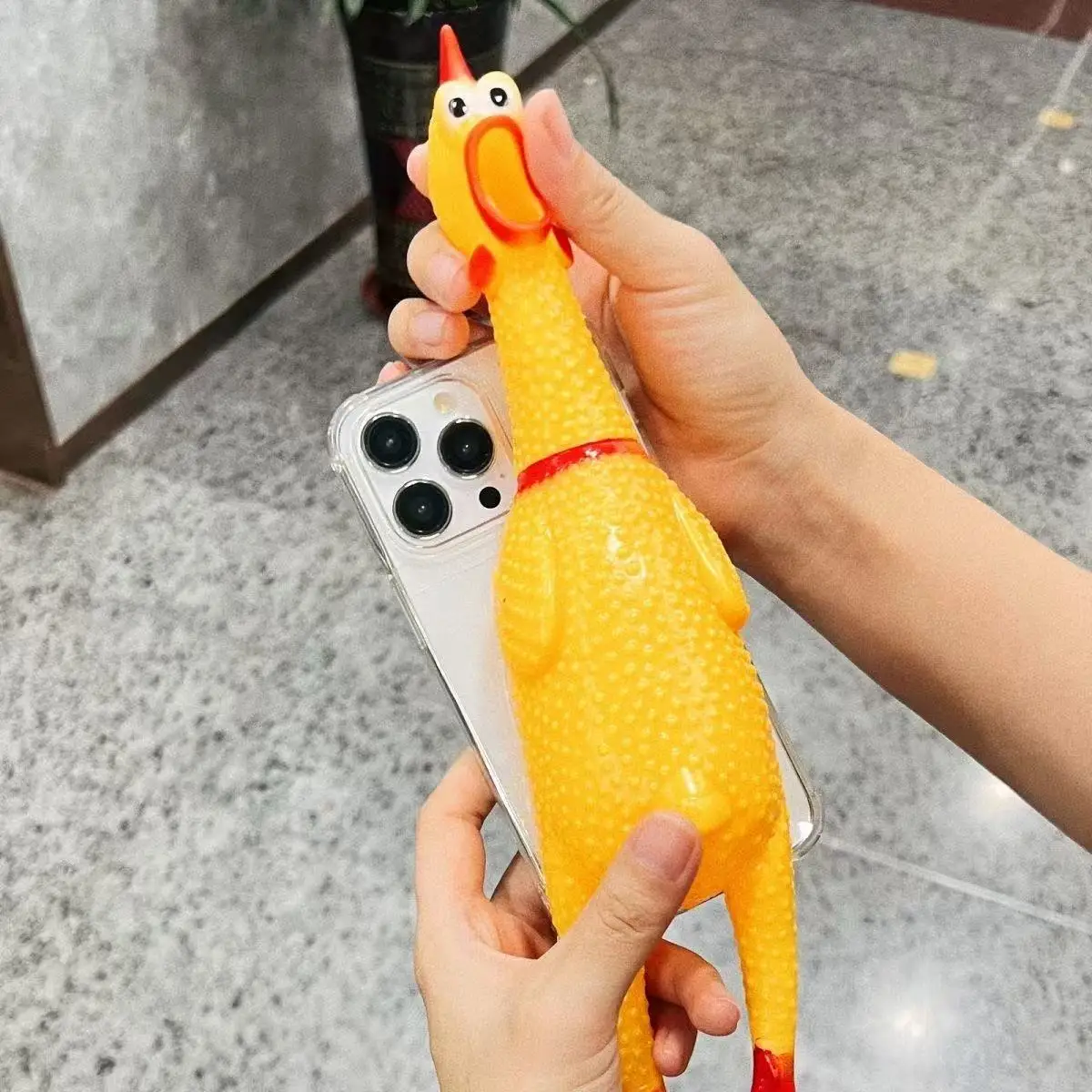 3D fun screaming chicken hand shell, suitable for iPhone 11 12 13 14 Pro Max Phone Case and Samsung Phone Case.