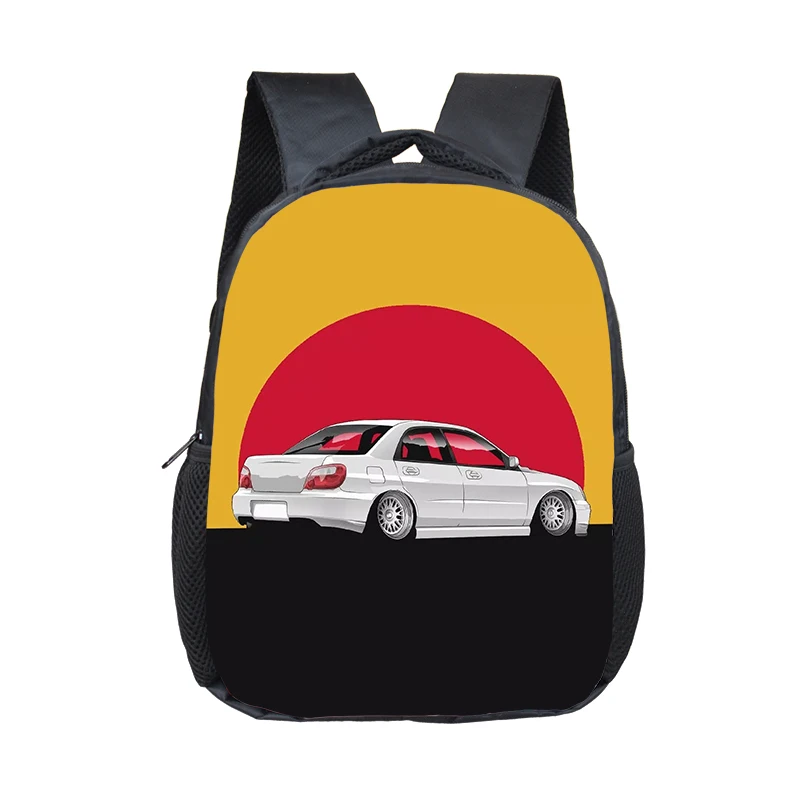 12 Zoll Japan JDM Rennwagen Druck Rucksack Motor Turbo Schult aschen Kindergarten Bücher tasche Mädchen Jungen Primär rucksäcke Mochila