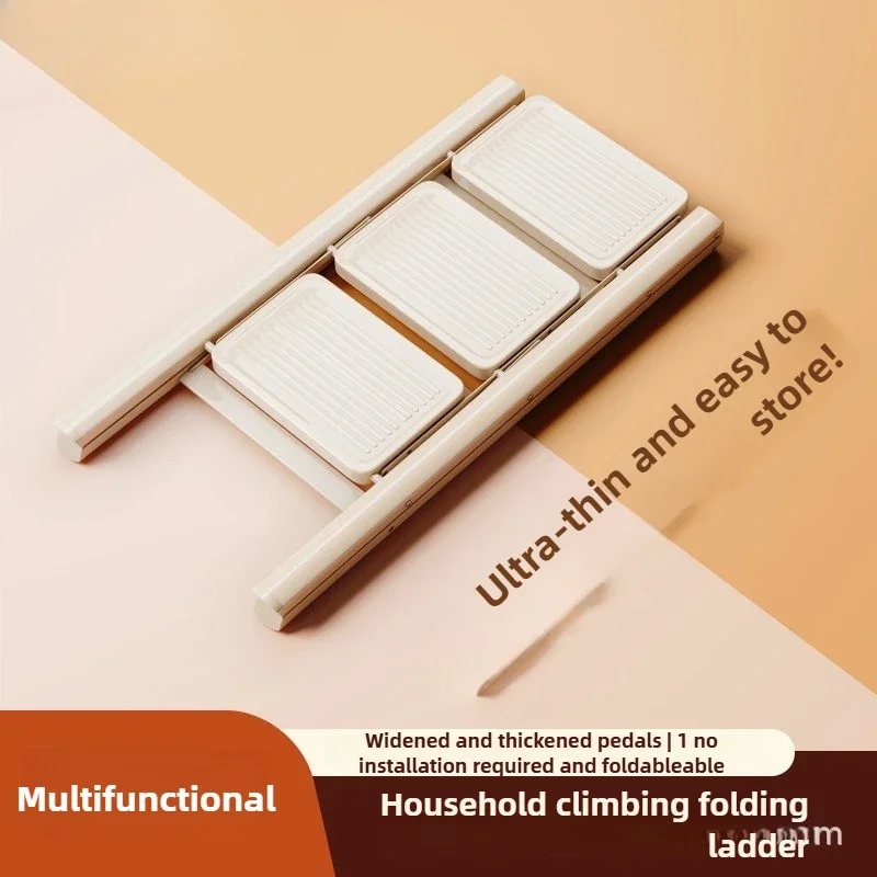 useful Household Folding Thickened Herringbone Ladder, Safety Ladder Moving Gift, Installation-free Multi-functional Scaffoldin