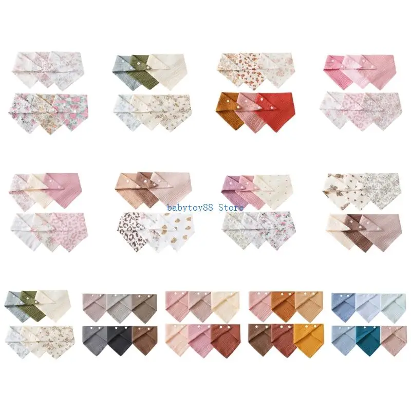 

Y4UD 6pcs Baby Burp Cloths Nursing Bib for Toddlers Newborns Adjustable Drooling Apron Feeding Bib Breathable Saliva Towel