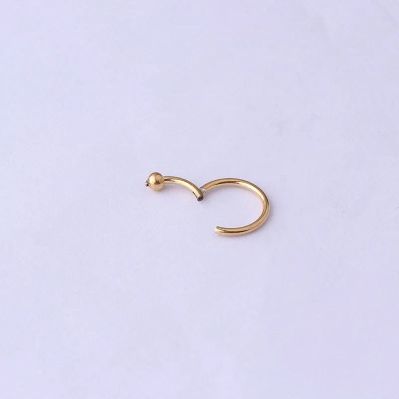 1pcs 16g x 6/8/10/12mm Stainless Steel Ball Hinged Segment Clicker Hoop Septum Ring Nose Earring Body Piercing Jewelry