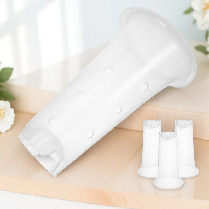 4 مجموعة أواني الزهور البلاستيكية مع صينية للنباتات الداخلية العصارة مزارعي التهوية الشفافة حاويات الحضانة لوازم الحدائق #6