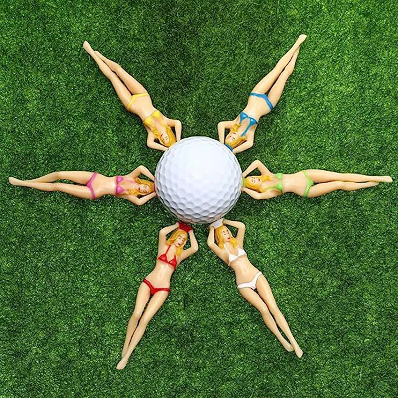 1 pz/6 pezzi magliette da golf in plastica bikini sexy modello da donna porta pallina da golf pratica allenamento tee accessori da golf