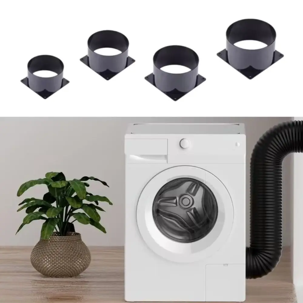 75/100/120/150mm Flange Connector ABS Black Square Bottom Flange Straight Flange Pipe Fitting Air Inlet And Outlet Flange
