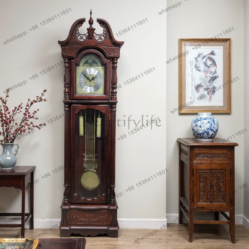 Each mechanical winding floor clock old-fashioned clockwork chimes Chinese retro 8508