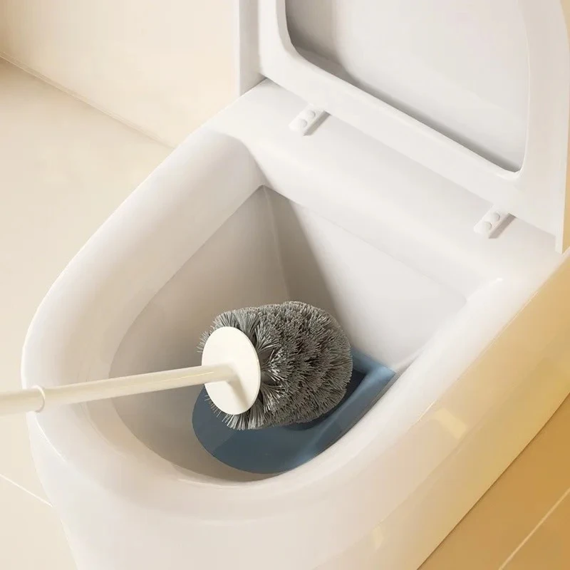 فرشاة تواليت بلاستيكية على شكل بطريق لطيف مع مقبض طويل وقاعدة واقفة لفرشاة تنظيف المرحاض في الحمام