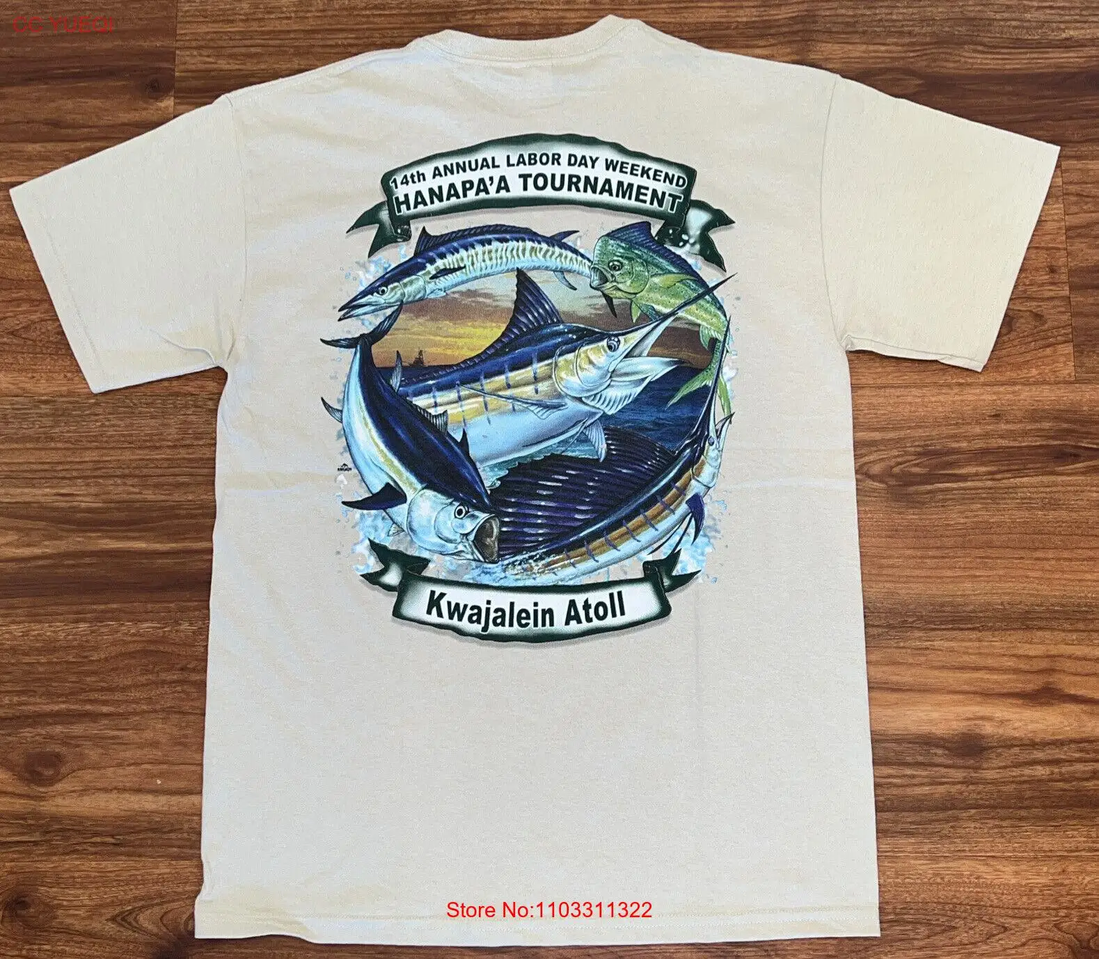 Футболка с принтом ханапаа Для турнира по рыбалки, 14 лет